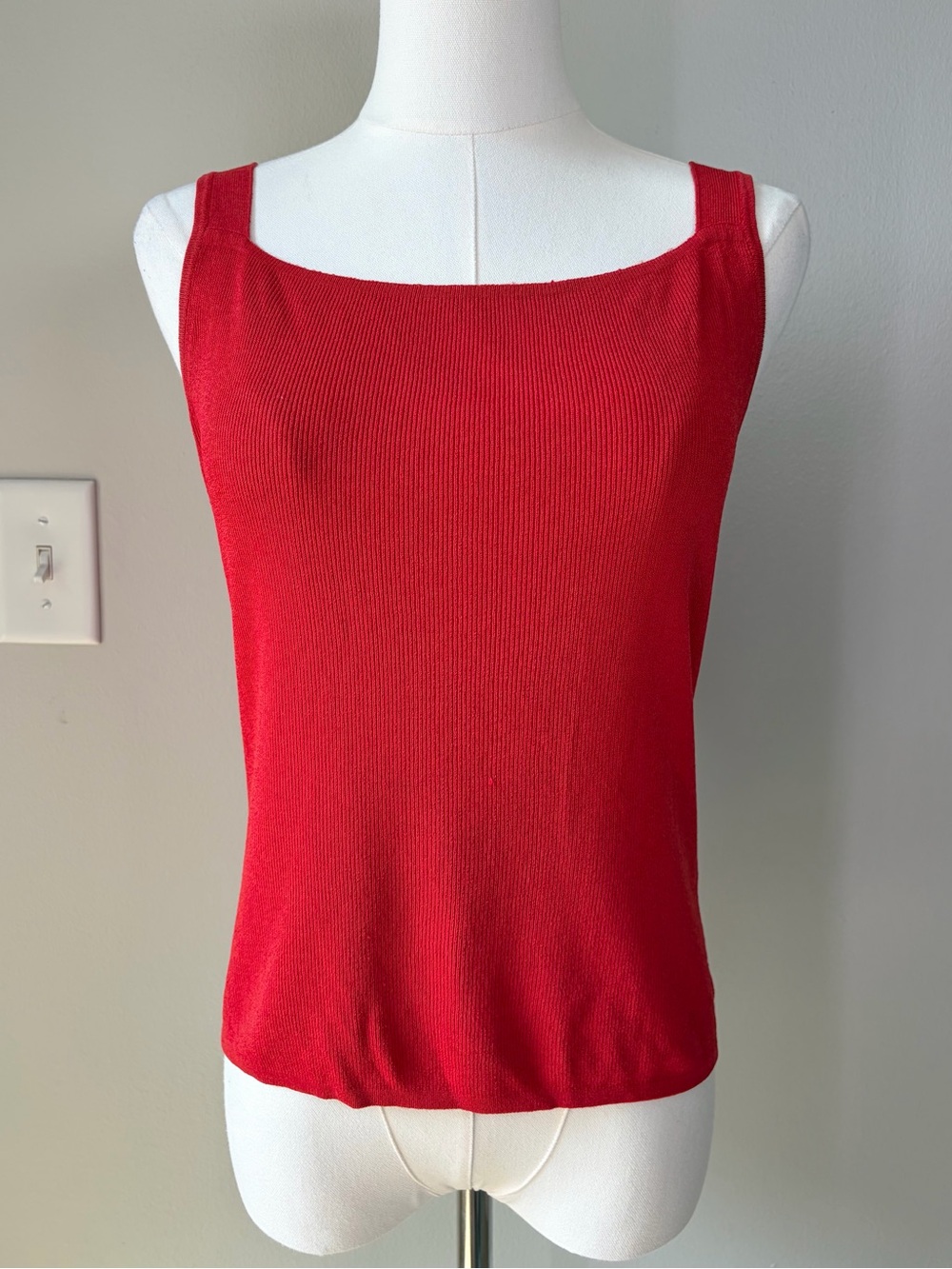 Studio Y Vintage Y2K Square Neck Orange / Red Knit Tank Top Blouse Y2K Basics